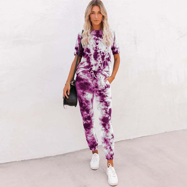 women's tracksuits 2021 fashion high-waist suit summer round collar loose elastic home wear dye printed clothes, Gray
women's tracksuits 2021 fashion high-waist suit summer round collar loose elastic home wear dye printed clothes, Gray