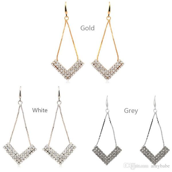 valentine lover gift classical deep v wedding stud earrings romantic engagement clear rhinestone color crystal jewelry dr-1024, Golden;silver
valentine lover gift classical deep v wedding stud earrings romantic engagement clear rhinestone color crystal jewelry dr-1024, Golden;silver
