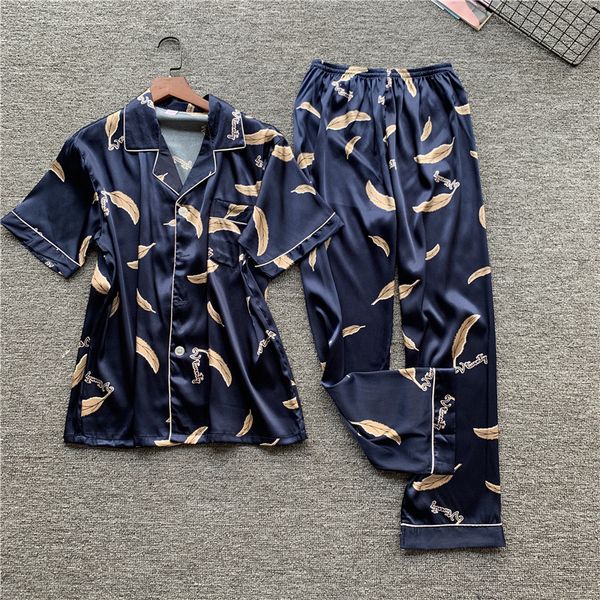 2pcs short sleeve print men sleep set home wear lingerie satin navy blue kimono gown nightwear soft summer new lounge sleepwear, Black;brown
2pcs short sleeve print men sleep set home wear lingerie satin navy blue kimono gown nightwear soft summer new lounge sleepwear, Black;brown