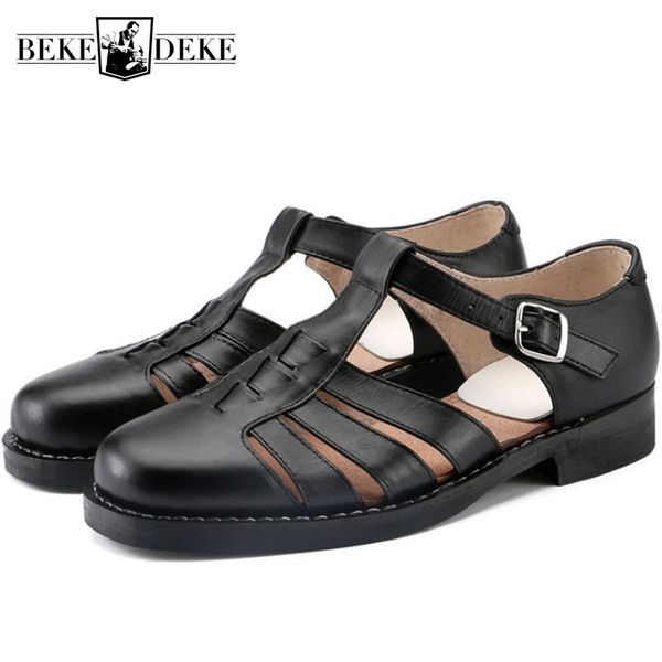 sandals summer leather formal shoes men round toe hollow buckle handmade leisure soft sole plus size 48, Black
sandals summer leather formal shoes men round toe hollow buckle handmade leisure soft sole plus size 48, Black