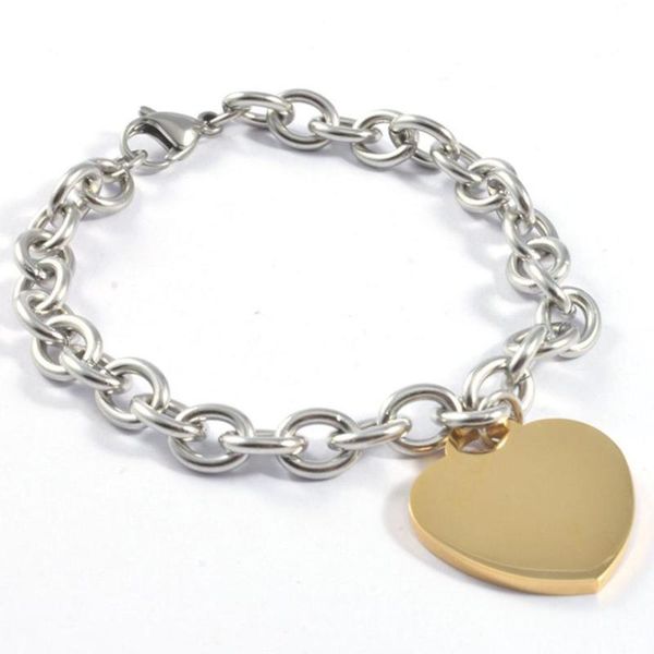 link, chain fashion female bracelets 316l stainless steel smooth heart charms bracelet for women gold color gift, Black
link, chain fashion female bracelets 316l stainless steel smooth heart charms bracelet for women gold color gift, Black