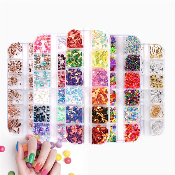 12 grids/box ab color nail art rhinestone gold silver clear flat bottom multi-size dried flowers diy nail art 3d decoration, Silver;gold
12 grids/box ab color nail art rhinestone gold silver clear flat bottom multi-size dried flowers diy nail art 3d decoration, Silver;gold