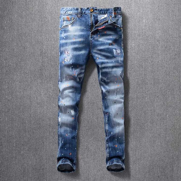 men's jeans fashion streetwear men retro blue elastic slim fit ripped italian vintage designer hip hop pants hombre
men's jeans fashion streetwear men retro blue elastic slim fit ripped italian vintage designer hip hop pants hombre