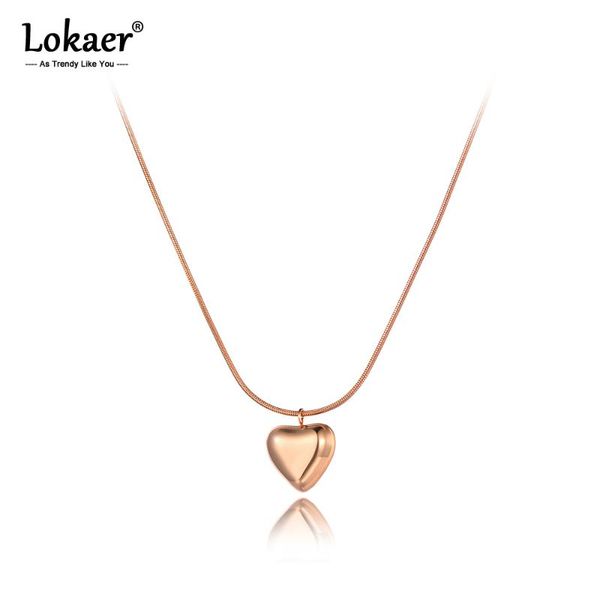 lokaer romantic titanium stainless steel lovely heart charm necklaces jewelry 3d pendant snake chain necklace for women n20129, Silver
lokaer romantic titanium stainless steel lovely heart charm necklaces jewelry 3d pendant snake chain necklace for women n20129, Silver