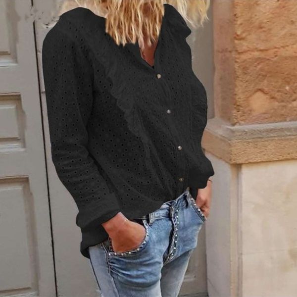 women's blouses & shirts polka dot lapel blouse shirt fashion casual long sleeve loose lace button down elegant solid color, White
women's blouses & shirts polka dot lapel blouse shirt fashion casual long sleeve loose lace button down elegant solid color, White