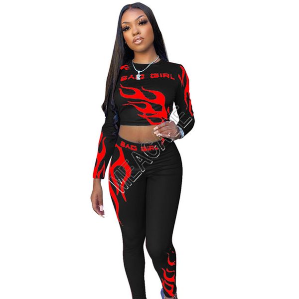designers women bad girls fire print outfits long sleeve crop + pants legging sport suit fashion yoga tracksuits clothing set d82808, Gray
designers women bad girls fire print outfits long sleeve crop + pants legging sport suit fashion yoga tracksuits clothing set d82808, Gray