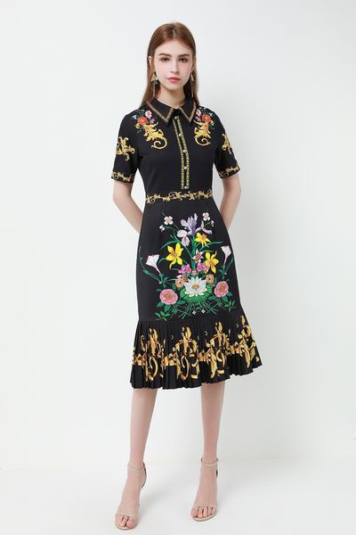 408 2020 spring summer brand same style dress lapel neck beads black a line short sleeve fashion prom luxury dress sh
408 2020 spring summer brand same style dress lapel neck beads black a line short sleeve fashion prom luxury dress sh
