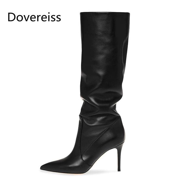 dovereiss fashion women's shoes winter new pointed toe elegant slip on pure color concise mature knee high boots 45, Black
dovereiss fashion women's shoes winter new pointed toe elegant slip on pure color concise mature knee high boots 45, Black