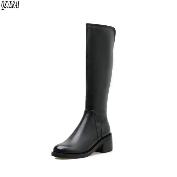 qzyerai the knee boots autumn winter genuine leather black female boots women's head layer cowhide women shoes size 34-40
qzyerai the knee boots autumn winter genuine leather black female boots women's head layer cowhide women shoes size 34-40