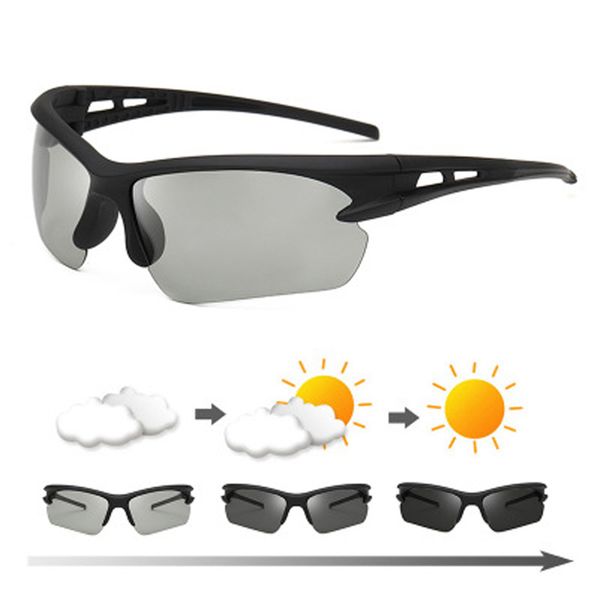 men's pchromic polarized sunglasses chameleon discoloration sun glasses eyeglasses sport square driving new uv400, White;black 
men's pchromic polarized sunglasses chameleon discoloration sun glasses eyeglasses sport square driving new uv400, White;black