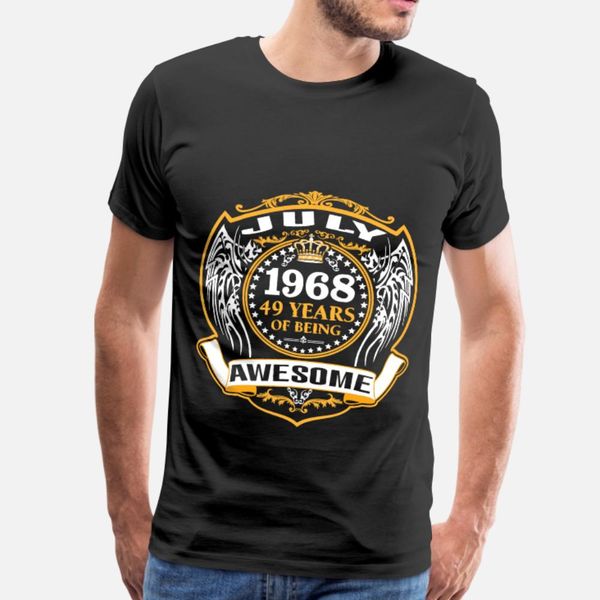 1968 49 years of being awesome july t shirt men design cotton size s-3xl standard anti-wrinkle casual summer unique shirt, White;black
1968 49 years of being awesome july t shirt men design cotton size s-3xl standard anti-wrinkle casual summer unique shirt, White;black