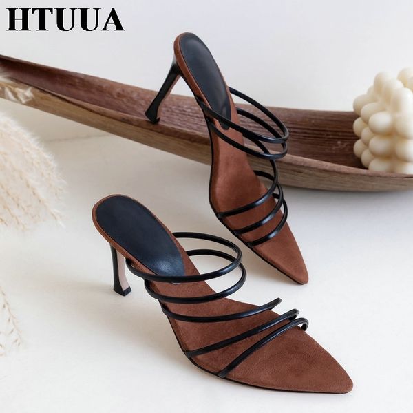 htuua 2020 new summer women sandals elegant narrow band high heels slippers ladies open toe slides women's shoes sx3962, Black
htuua 2020 new summer women sandals elegant narrow band high heels slippers ladies open toe slides women's shoes sx3962, Black