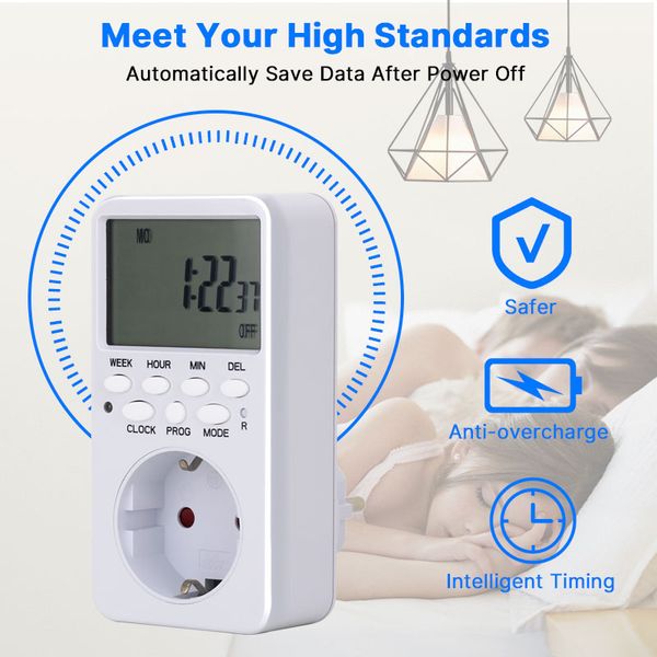 eu uk us fr th plug digital weekly programmable electrical wall plug-in power socket timer switch outlet time clock 220v 110v ac
eu uk us fr th plug digital weekly programmable electrical wall plug-in power socket timer switch outlet time clock 220v 110v ac