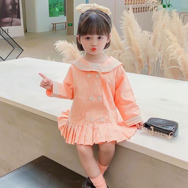 dfxd toddler girls full sleeve sailor collar long trench coat fashion korean style double-breasted children's windbreaker 1-7yrs, Blue;gray
dfxd toddler girls full sleeve sailor collar long trench coat fashion korean style double-breasted children's windbreaker 1-7yrs, Blue;gray