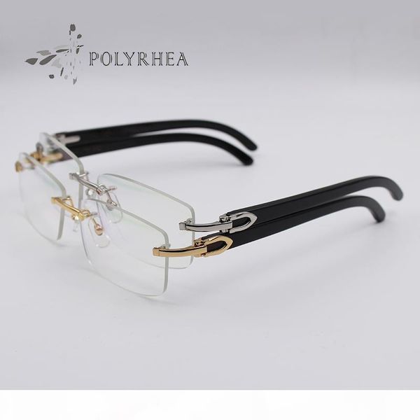 black buffalo horn glasses gold rimless optical sunglasses men women brand designer glasses carving eyewear frames with box and cases, Silver
black buffalo horn glasses gold rimless optical sunglasses men women brand designer glasses carving eyewear frames with box and cases, Silver