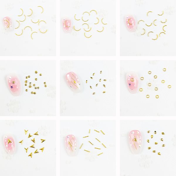 hnuix 100pcs/lot mini round square star rivet studs metal alloy nail art decorations 3d diy nail stickers jewelry charms, Silver;gold 
hnuix 100pcs/lot mini round square star rivet studs metal alloy nail art decorations 3d diy nail stickers jewelry charms, Silver;gold