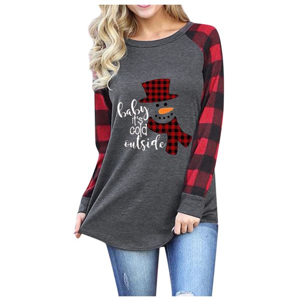 2020 autumn and winter new personality t-shirt women trendy warm sweater round neck lattice christmas women's t-shirt, White
2020 autumn and winter new personality t-shirt women trendy warm sweater round neck lattice christmas women's t-shirt, White