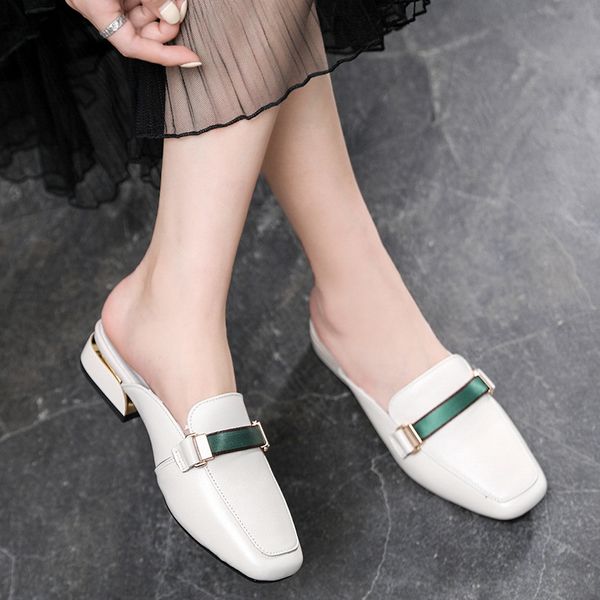 baotou ban tuo xie female 2020 new red british wild leather surest chunky-heel square outer wear l shoes, Black
baotou ban tuo xie female 2020 new red british wild leather surest chunky-heel square outer wear l shoes, Black