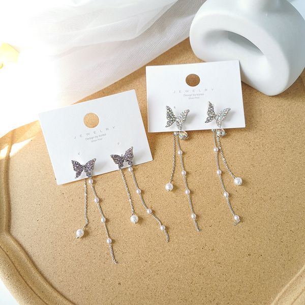 2020 chic butterfly pearl long tassel cool purple crystals earrings korean elegant long earrings for women boucle doreille, Golden;silver
2020 chic butterfly pearl long tassel cool purple crystals earrings korean elegant long earrings for women boucle doreille, Golden;silver