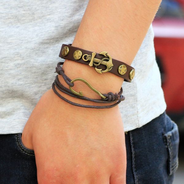 charm bracelets braided leather vintage wooden beaded wrap multiple layers bangle punk boho set series jewelry for men, Golden;silver
charm bracelets braided leather vintage wooden beaded wrap multiple layers bangle punk boho set series jewelry for men, Golden;silver