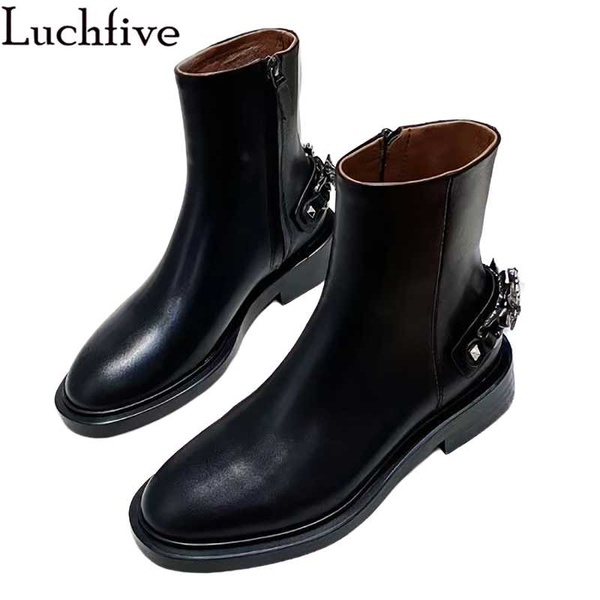 2020 crystal chains ankle boots femme round toe shoes woman low heels ladies shoes zipper black short boots women
2020 crystal chains ankle boots femme round toe shoes woman low heels ladies shoes zipper black short boots women