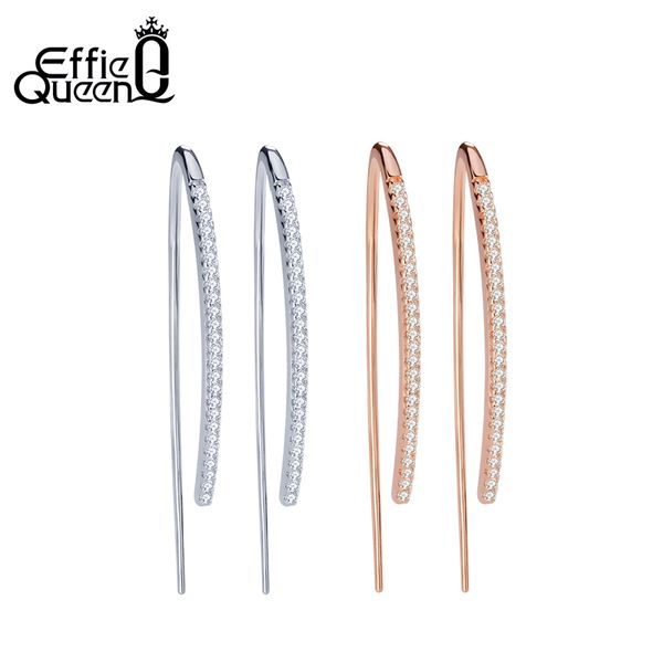 effie queen wholesale lovely crystal silver color dangle hanging earrings trendy line earring micro zircon paved jewelry de121
effie queen wholesale lovely crystal silver color dangle hanging earrings trendy line earring micro zircon paved jewelry de121