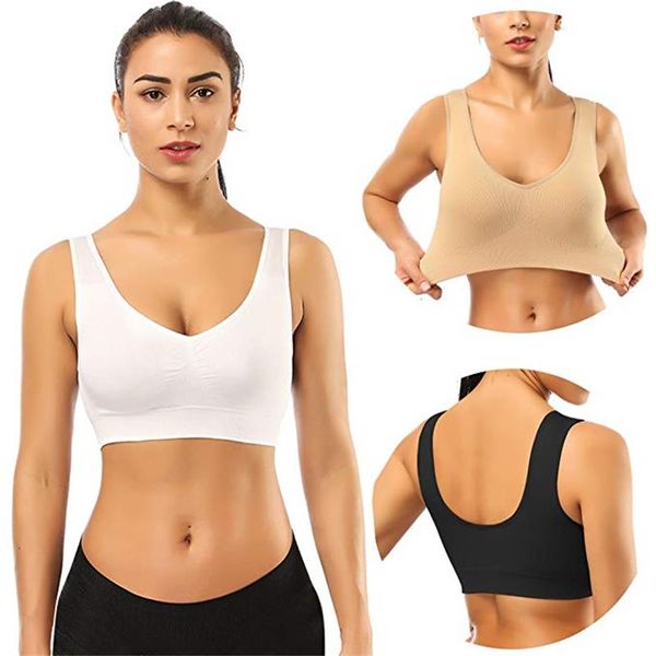 kelaier sports bras for women, seamless comfortable yoga bra with removable pads, White;black
kelaier sports bras for women, seamless comfortable yoga bra with removable pads, White;black
