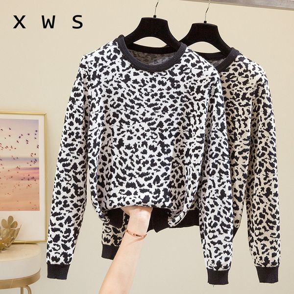 women's sweaters 2021 woman leopard knitted sweater harajuku knit pullovers loose jumper winter autumn female casual, White;black
women's sweaters 2021 woman leopard knitted sweater harajuku knit pullovers loose jumper winter autumn female casual, White;black