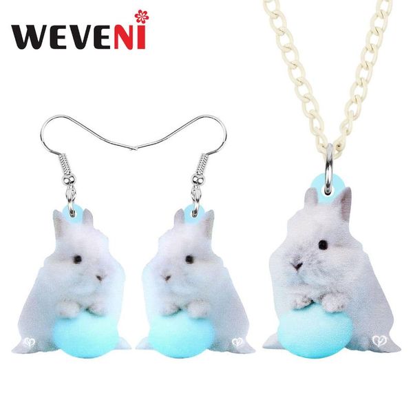 weveni acrylic white easter hare jewelry sets long print cute animal earrings necklace for women girl birthday gift, Silver
weveni acrylic white easter hare jewelry sets long print cute animal earrings necklace for women girl birthday gift, Silver