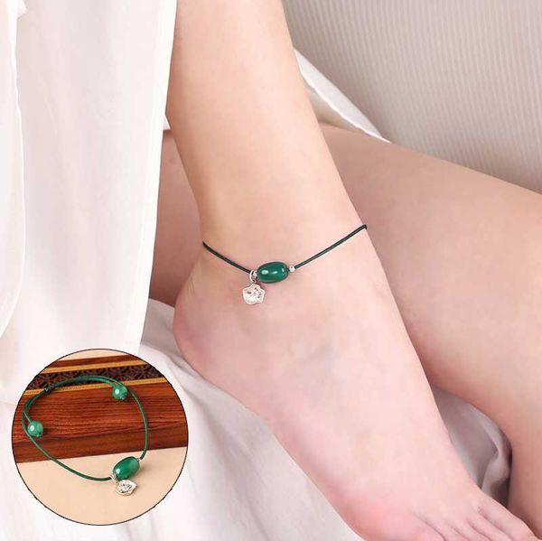 green onyx s925 silver accessories anklet female simple ethnic style hand woven foot chain adjustable rope ing, Red;blue
green onyx s925 silver accessories anklet female simple ethnic style hand woven foot chain adjustable rope ing, Red;blue