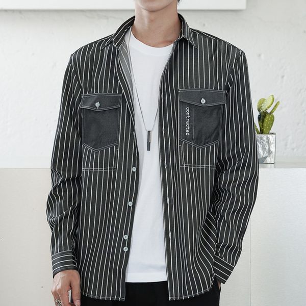 autumn new men's long-sleeved shirt men's fashion korean style loose handsome striped shirt men's shirt, Black;white
autumn new men's long-sleeved shirt men's fashion korean style loose handsome striped shirt men's shirt, Black;white