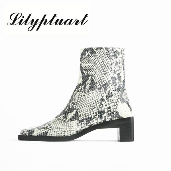 boots european and american style square toe fashion short thick heel mid-heel zipper snake print women's shoes ankle, Black
boots european and american style square toe fashion short thick heel mid-heel zipper snake print women's shoes ankle, Black