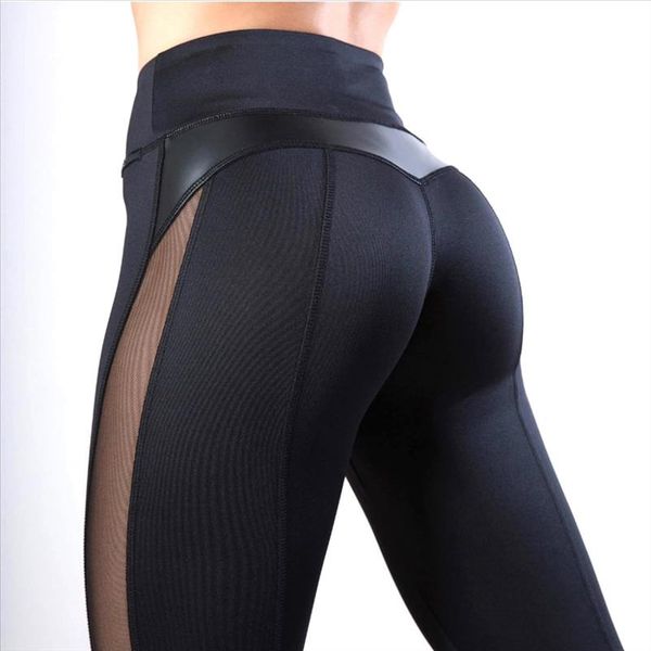 2020 women fitness leggings pu leather patchwork side mesh transparent leggings see through leggings sports pants black
2020 women fitness leggings pu leather patchwork side mesh transparent leggings see through leggings sports pants black