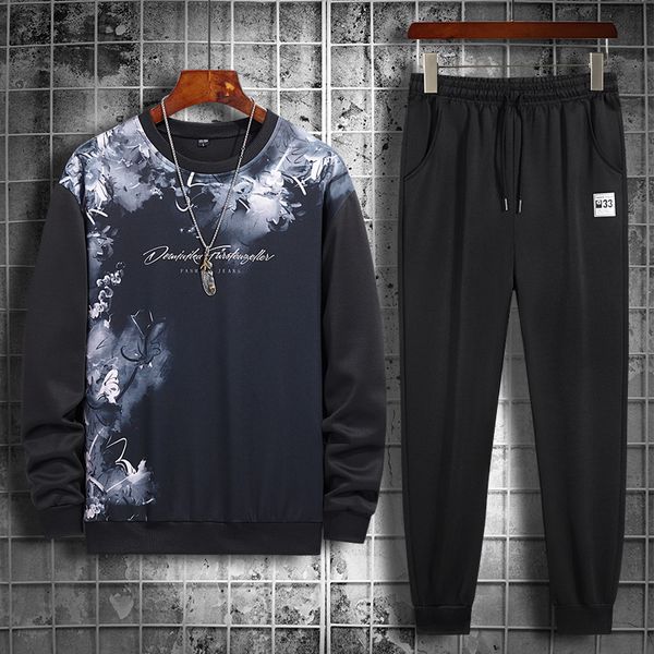 2020 autumn mens casual two-piece korean-style printed casual suit long-sleeve sweater set for teenagers, Gray
2020 autumn mens casual two-piece korean-style printed casual suit long-sleeve sweater set for teenagers, Gray