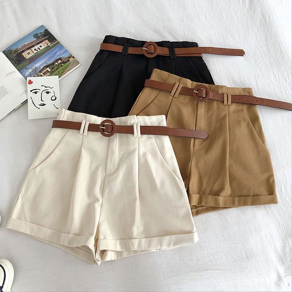 women's shorts korean suit with belt for women 2021 casual high waist wide leg 4 colors plus size short femme, White;black
women's shorts korean suit with belt for women 2021 casual high waist wide leg 4 colors plus size short femme, White;black