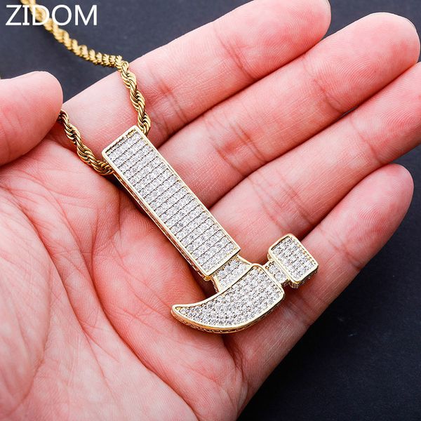 pendant necklaces men/women hip hop iced out bling hammer zircon charm necklace hiphop jewelry fashion gifts, Silver
pendant necklaces men/women hip hop iced out bling hammer zircon charm necklace hiphop jewelry fashion gifts, Silver