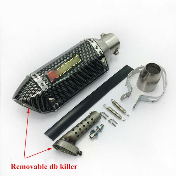 310mm universal carbon fiber motorcycle exhaust muffler pipe for cb400 er6n gy6 db killer for 51mm atv dirt bike scooter short
310mm universal carbon fiber motorcycle exhaust muffler pipe for cb400 er6n gy6 db killer for 51mm atv dirt bike scooter short