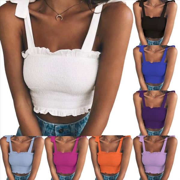 2020 new summer women sleeveless slim ruffled bandage vest solid color tank crop women cool summer beach crop top, White
2020 new summer women sleeveless slim ruffled bandage vest solid color tank crop women cool summer beach crop top, White