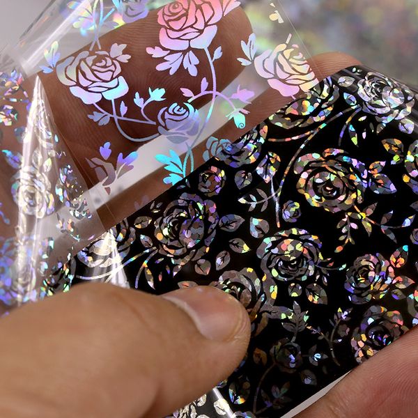 4*100cm holographic nail foil 3d diy rose flower manicure nail art transfer starry sticker decorations accessories, Black
4*100cm holographic nail foil 3d diy rose flower manicure nail art transfer starry sticker decorations accessories, Black