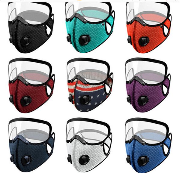 sports breather value mask activated carbon filter respirator face eye shield masks 2 in 1 anti dust full mouth cover goggle cover e81302, Blue 
sports breather value mask activated carbon filter respirator face eye shield masks 2 in 1 anti dust full mouth cover goggle cover e81302, Blue
