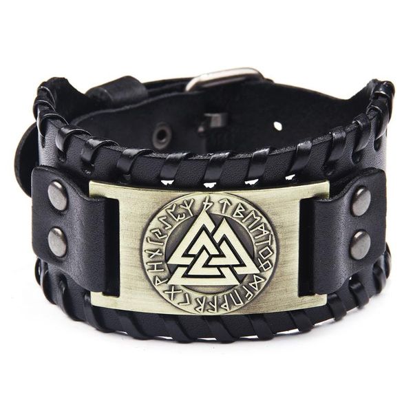viking warrior triangle symbol alloy braided wrap leather bracelets for men vintage fashion charm bracelet gifts male jewelry, Golden;silver
viking warrior triangle symbol alloy braided wrap leather bracelets for men vintage fashion charm bracelet gifts male jewelry, Golden;silver