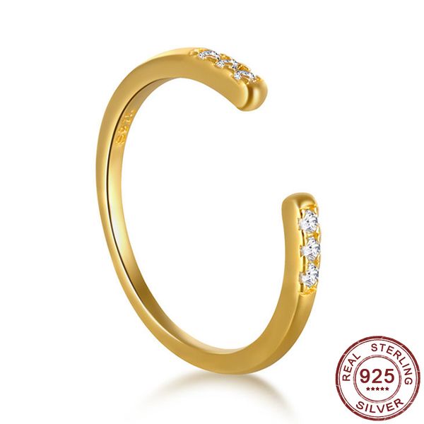 925 sterling silver ring women gold color simple trendy cubic zirconia thin ring adjustable open finger band luxury fine jewelry, Golden;silver
925 sterling silver ring women gold color simple trendy cubic zirconia thin ring adjustable open finger band luxury fine jewelry, Golden;silver