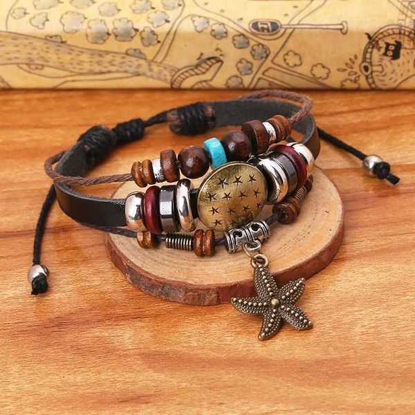 2020 new vintage personality leather bracelets fashionable beaded starfish charm bracelets for women fashion jewelry accessories, Golden;silver
2020 new vintage personality leather bracelets fashionable beaded starfish charm bracelets for women fashion jewelry accessories, Golden;silver