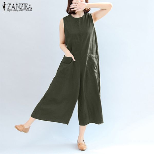 2020 zanzea women summer sleeveless jumpsuits solid wide leg romper elegant work office loose overalls casual playsuits bodysuit, Black;white
2020 zanzea women summer sleeveless jumpsuits solid wide leg romper elegant work office loose overalls casual playsuits bodysuit, Black;white