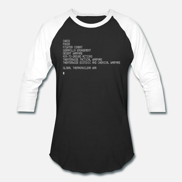 wargames t shirt men printed 100% cotton round neck family cute comical spring autumn vintage shirt
wargames t shirt men printed 100% cotton round neck family cute comical spring autumn vintage shirt