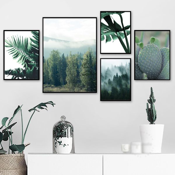 cactus monstera coconut leaves fog forest wall art canvas painting nordic posters and prints wall pictures for living room decor
cactus monstera coconut leaves fog forest wall art canvas painting nordic posters and prints wall pictures for living room decor