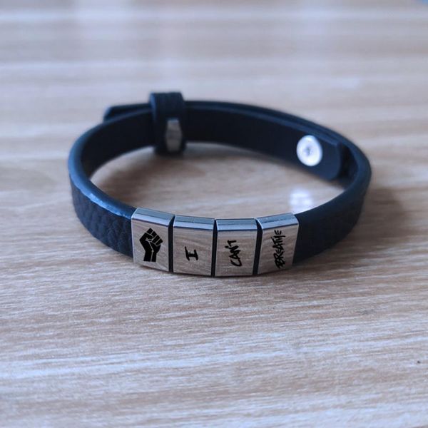i can't breathe i can't breathe stainless steel leather bracelet black lives matter, Golden;silver
i can't breathe i can't breathe stainless steel leather bracelet black lives matter, Golden;silver