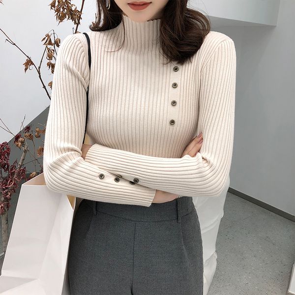 women's sweaters 2021 autumn pullover sweater slim-fitting long-sleeved bottoming wild jacket tide, White;black
women's sweaters 2021 autumn pullover sweater slim-fitting long-sleeved bottoming wild jacket tide, White;black