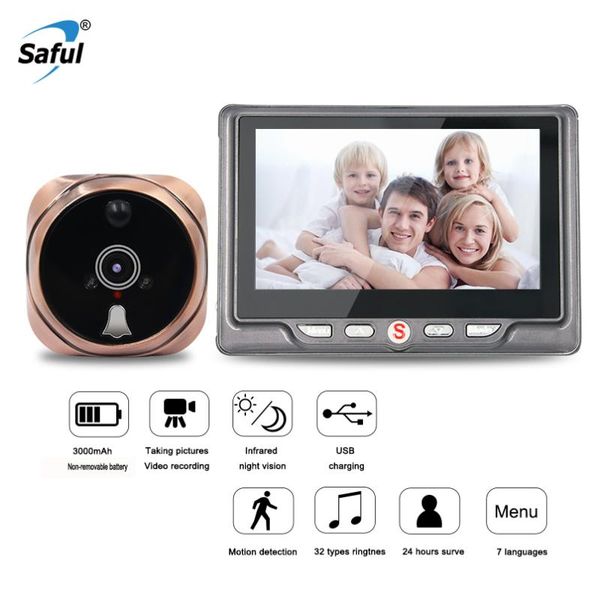 doorbells saful 1.3m pixel door viewer wireless doorbell digital zinc alloy with night vision motion detection video peephole camera
doorbells saful 1.3m pixel door viewer wireless doorbell digital zinc alloy with night vision motion detection video peephole camera
