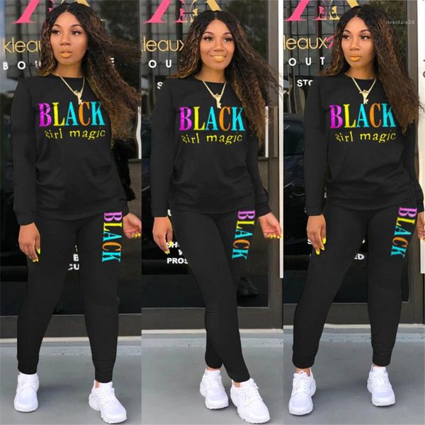 set fashion two piece set crew neck womens clothing letter print womens designer tracksuits casual loose, Gray